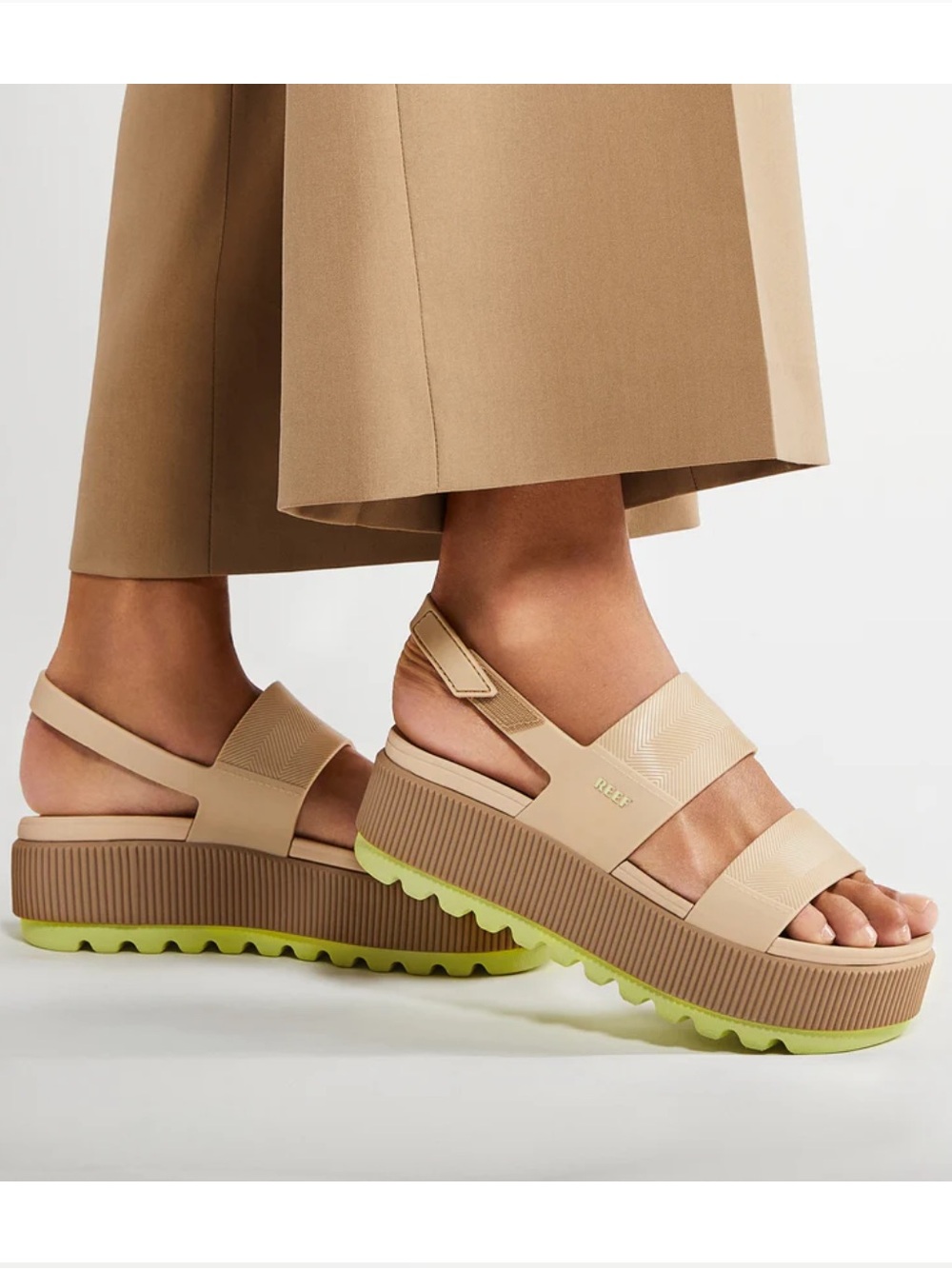 Reef Water Vista Higher Platform Sandals Cream Blush Size 7 - Picture 5 of 12